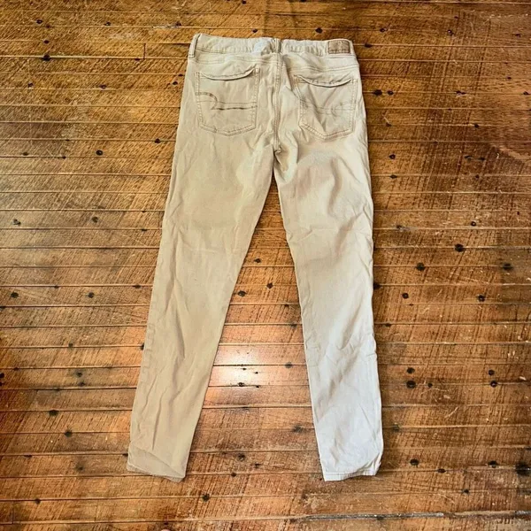 American Eagle tan preppy classic 8 normcore jeggings - Image 3
