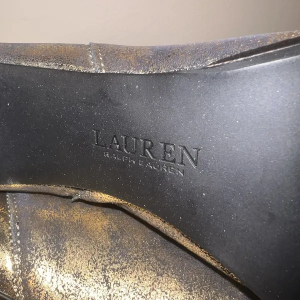 Lauren Ralph Lauren Mylah Metallic Chelsea Booties‎ Women 9.5 Bronze Gold NEW - Image 10