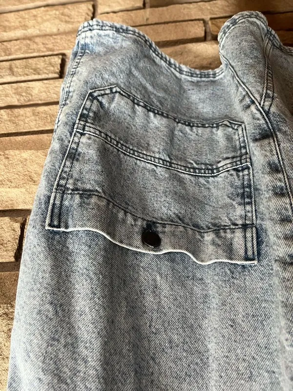 Free People We The Free Denim Overall Dress Indigo Medium - Image 6