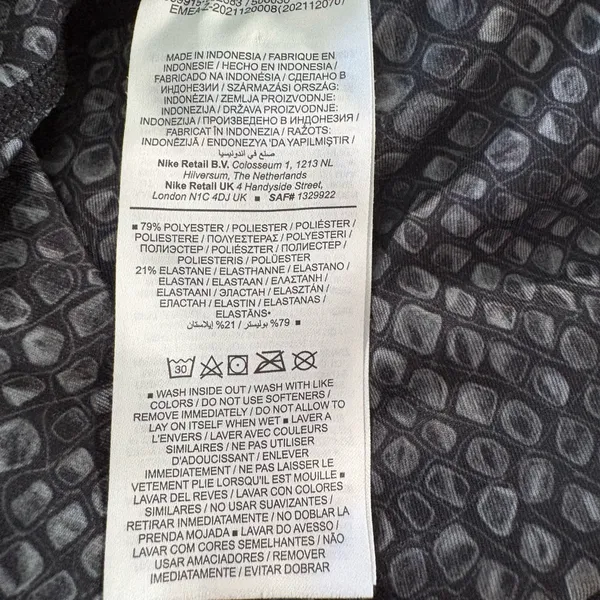 Nike DriFit Women’s Patterned Athletic Shorts Black Gray White L - Image 10
