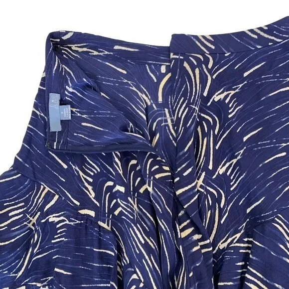 Anthropologie Dil 2 Blue Skirt Flare Back Zip Boho‎ Cottagecore Festival - Image 4