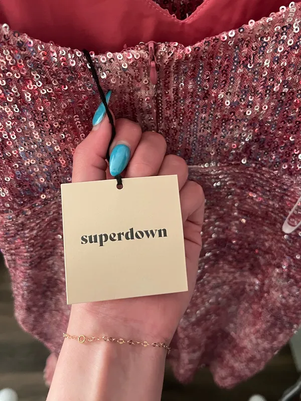 superdown Pink Sequin Mini Dress - Image 4