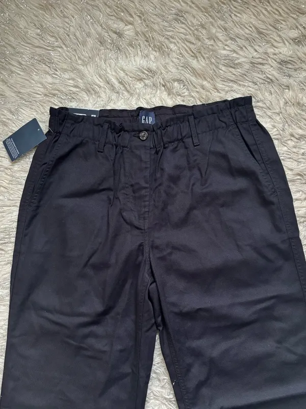 GAP Black Women’s Straight-Leg Twill Elasticized Pant Size L - Image 9