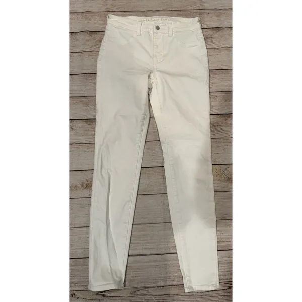 AE AMERICAN EAGLE HI RISE JEGGING NEXT LEVEL STRETCH WOMENS JEANS 6 -White - Image 4