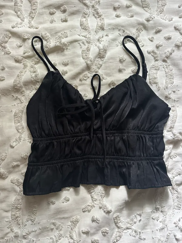 Forever 21 Black Silk Tank Top - Image 2