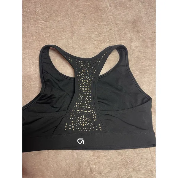 Women's Scoop Neck Sports Bra Black,‎ M - Image 2