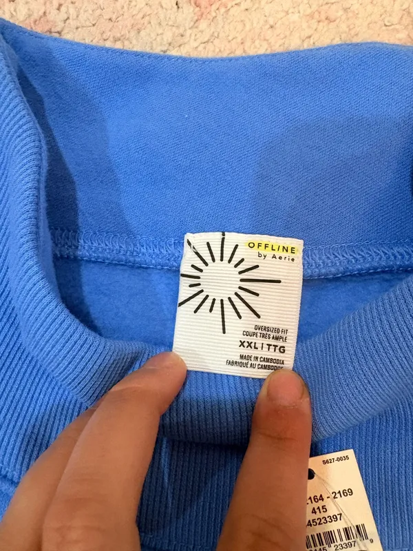 OFFLINE by Aerie Mock Neck sweatshirt blue size xxl - Image 3