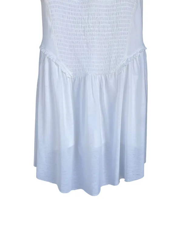 Free people Movement Smockin Hot Tennis Dress White Smocked Athletic NWOT large - Image 4