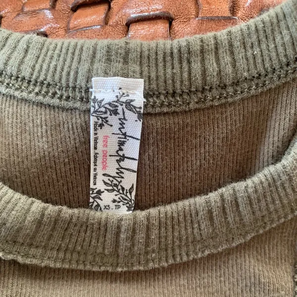 FREE PEOPLE Olive Green Racerback Tank Top - Image 2