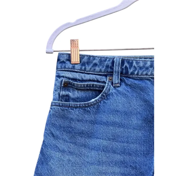 We The Free Bailey Blue Denim Mini Skirt Frayed Distressed Fringe Size 28 - Image 3