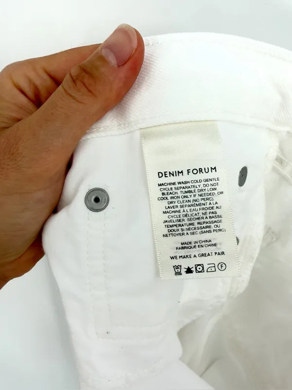 DENIM FORUM *Flawed The Farrah Hi-Rise Wide Leg Jean White 30 - Image 7