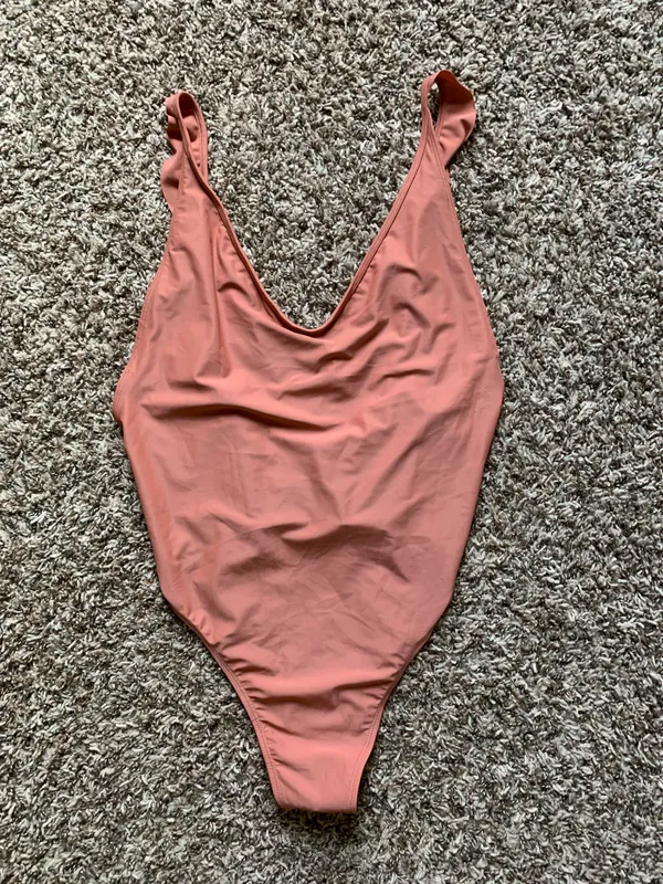 Aerie NWOT Rust One Piece Ruffle Swimsuit XL - Image 3