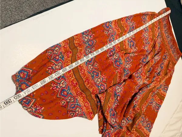 Hippie Pants harrem pants, flowy and soft rayon, bohemian print, pull up, sz M/L - Image 6