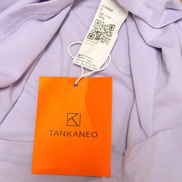 Tankaneo Womens Half Sleeve Cropped T-Shirt Drop Shoulder Round Neck‎ Purple S - Image 3