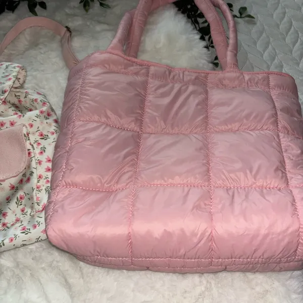 Pretty Feminine Cottagecore Floral Backpack & Puffer purse shoulder bag bundle - Image 8