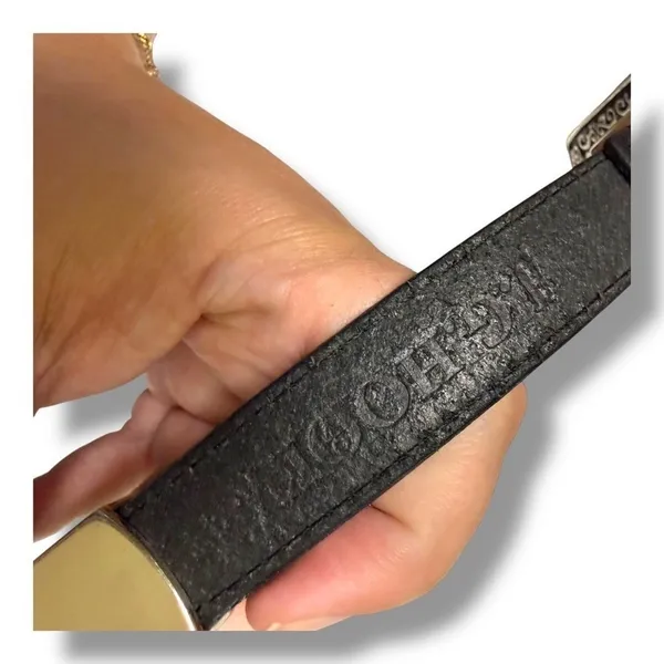 JG Hook Womens Black Braided Leather Belt Ornate Silver Buckle Accent Concho XL - Image 4