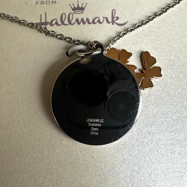 Hallmark Stainless Steel “Sisters Share It All” Necklace with Butterfly Charm - Image 6