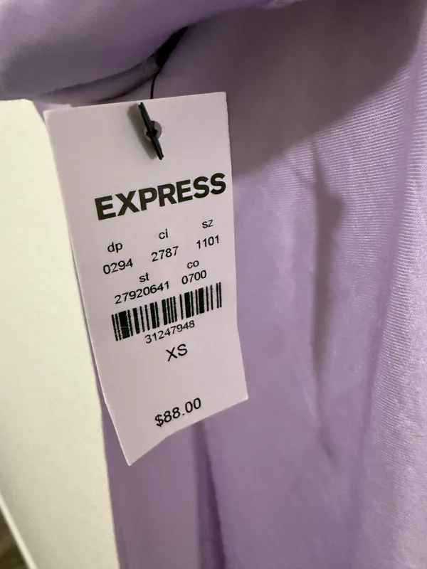 EXPRESS Purple Cowl Neck Satin Slip Dress - Image 5