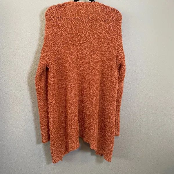 Listicle Orange Textured‎ Knit Casual Slouchy Comfy Cozy Long Duster Cardigan L - Image 4