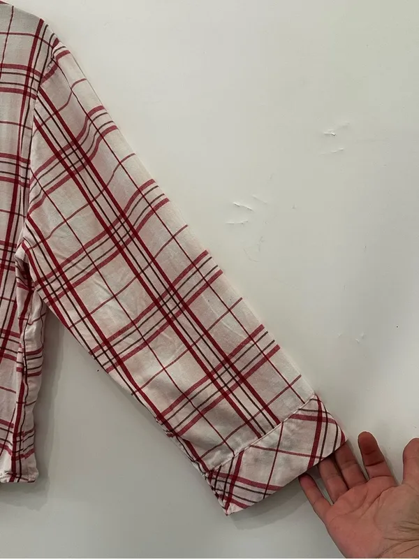 Victoria’s Secret Flannel Pajamas Peppermint Plaid Pink Red Large 2pc Pant Set - Image 8