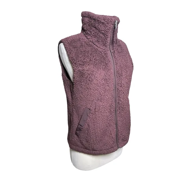 THE NORTHFACE Women’s Plum Furry Fleece Zip Front Vest Medium - Image 3