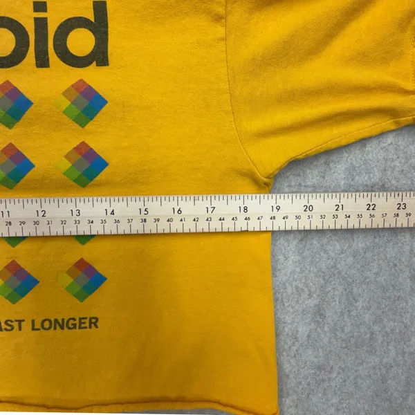 Polaroid Graphic T-Shirt Womens Small Yellow Streetwear Retro Cropped Y2K Indie - Image 5
