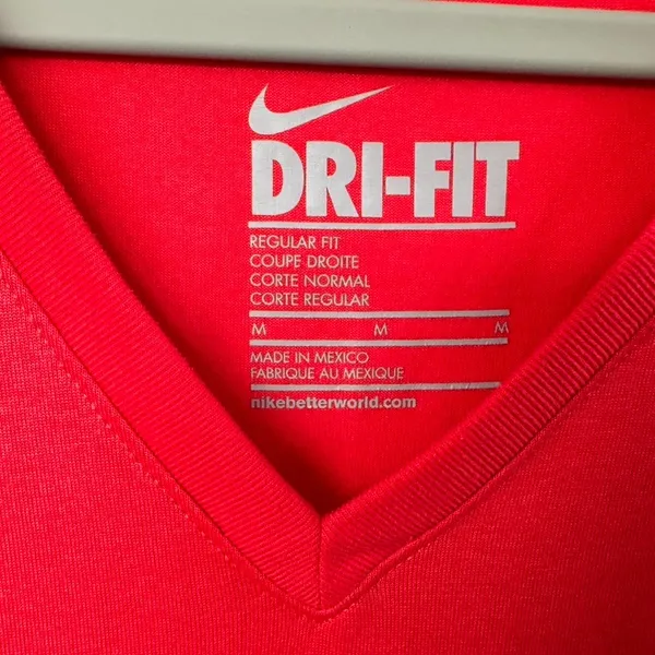 Nike | Dri-Fit V-Neck Shirt | Red | Size M - Image 3