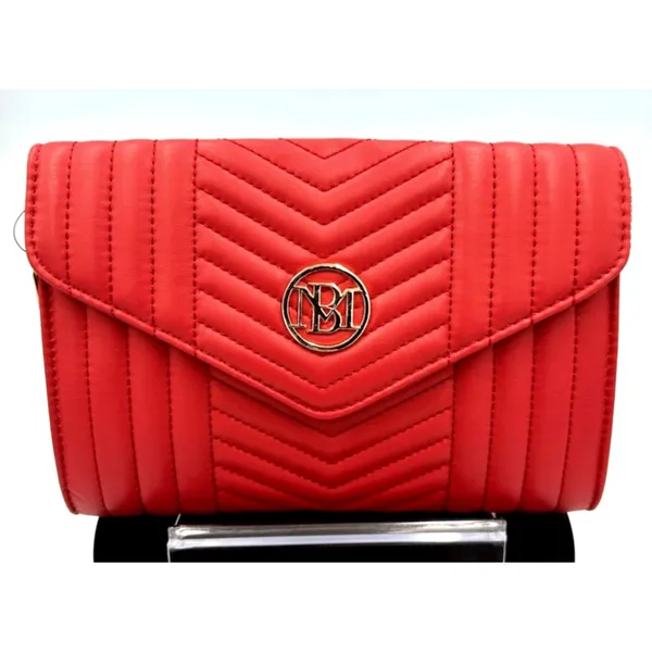 Badgley Mischka Crossbody Chevron Quilted Center Cover - Red - Image 2
