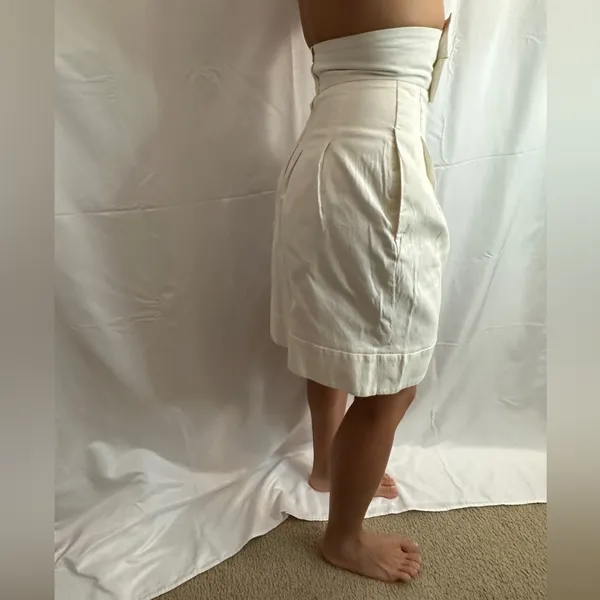 French Connection Ultra High Rise Bow Midi Skirt - White - 0 - Image 4