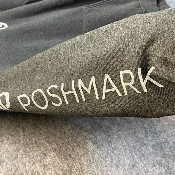 POSHMARK Hoodie Sweatshirt Women's Large Charcoal Gray Pocket Long Sleeve Fleece - Image 5
