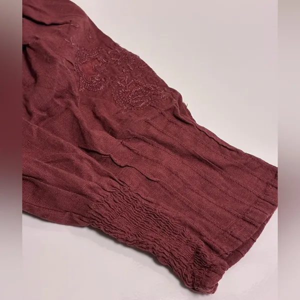 Free People Laure Embroidered Blouse (NWT XS Nutmeg) - Image 3