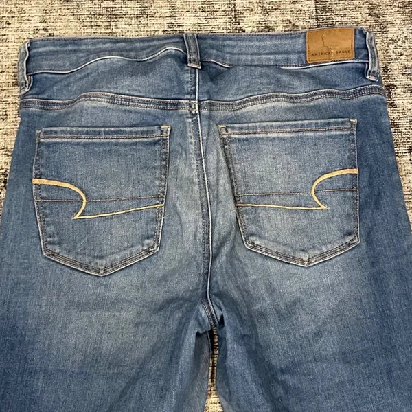 American Eagle Outfitters Womens Jeans Medium Wash High Waisted Skinny Stretch 8 - Image 4