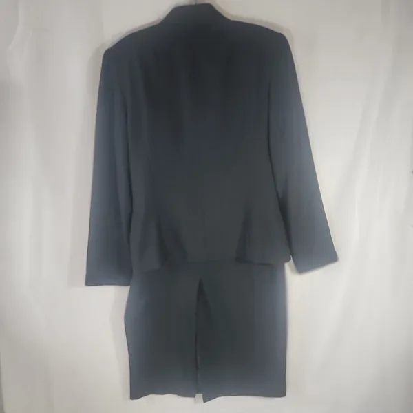Vintage Kasper ASL Black 2-Piece Blazer & Pencil Skirt Suit Set Satin Collar 6 - Image 5
