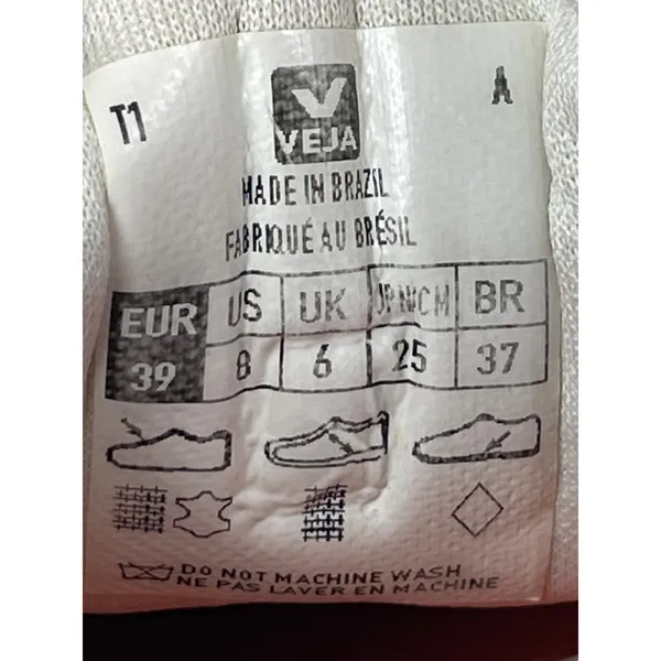 VEJA Venturi Women's White Mesh Round Toe Lace Up Athletic Sneakers Shoes Size 8 - Image 6