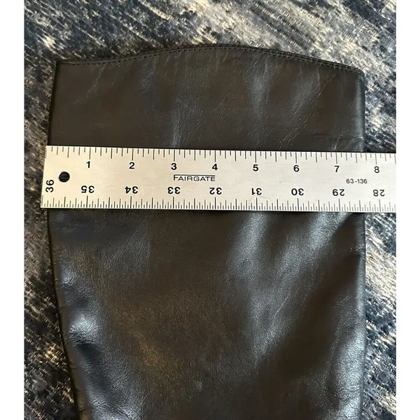 ARTURO CHIANG Black Leather Riding Knee High Boots Womens 8.5 MW Side Zip - Image 9