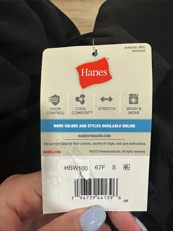 Hanes Black V-Neck Medical Scrub Top - Image 4