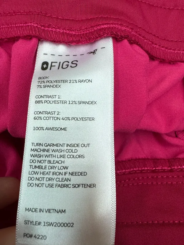 Figs High Waisted Zamora Jogger Scrub Pants in Shocking Pink Size 3XL - Image 3