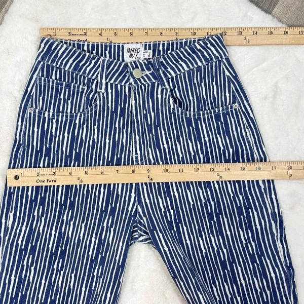 Princess Polly Danica Jeans Womens 0‎ Blue White Painted Stripe Crop Straight - Image 10
