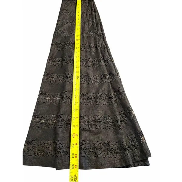 Lily White Vintage Whimsigoth Black Sheer Lace Maxi Skirt Size S Fairy Grunge Dark Coquette - Image 4