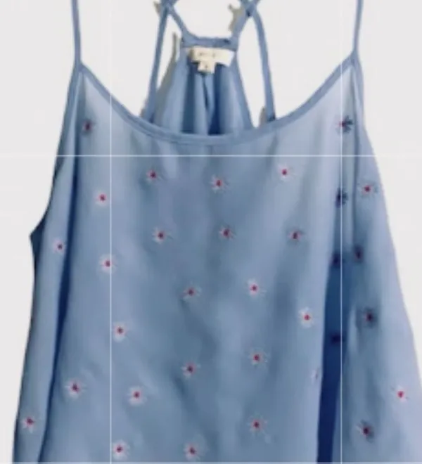 Mine Blue Daisy Flowy Crop Top Size M - Image 2