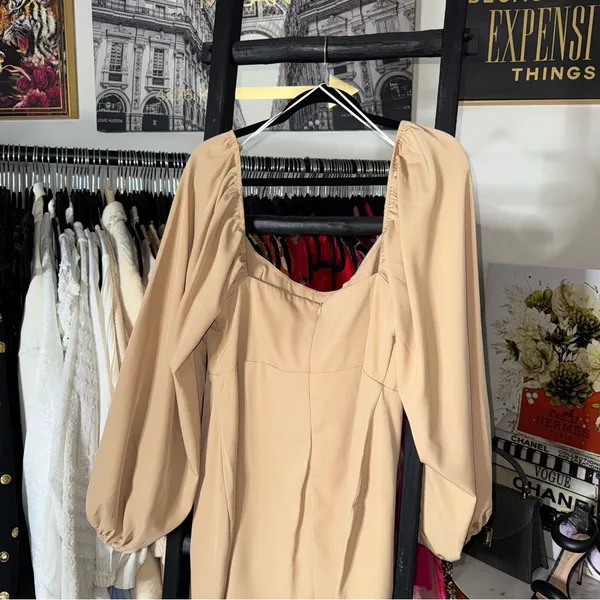 Princess Polly Lillie Beige Corset Mini Dress Long Sleeve Bodycon US 12 EUC - Image 11