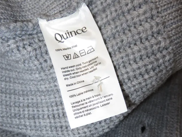 Quince Gray Cable Knit Cardigan Sweater Collared Button Front 100% Wool Medium - Image 8