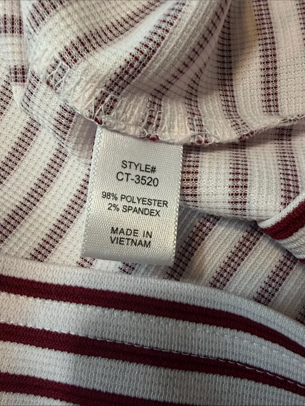 Zenana Outfitters Burgundy & White Striped Cropped Polo Tee and shorts set - Image 5