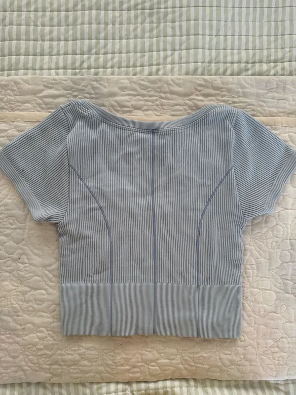 Aerie OFFLINE cropped blue top - Image 3