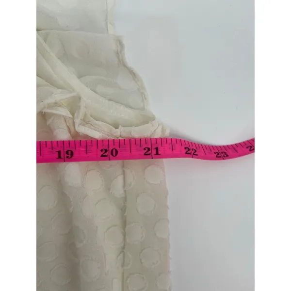 Loft Cream Polka Dot Sheer Sleeveless Top Romantic Victorian Ruffle‎ - Image 5