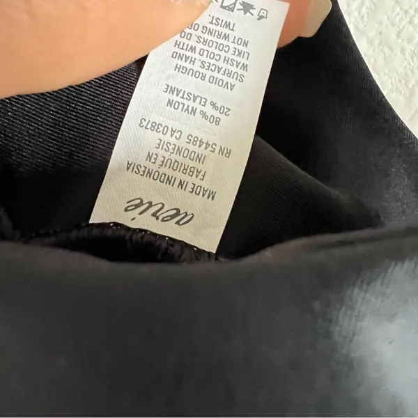 Aerie Black Padded Bikini Top Scoop Style Swim Separate Large - Image 5