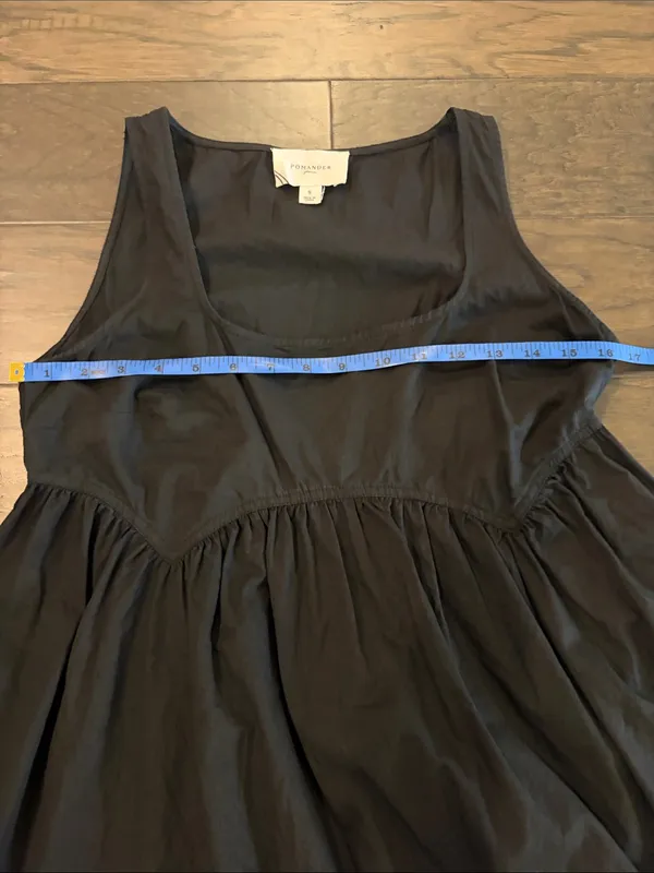Tuckernuck Pomander Place Black Porto Square Neck Mini Dress Sz S - Image 10
