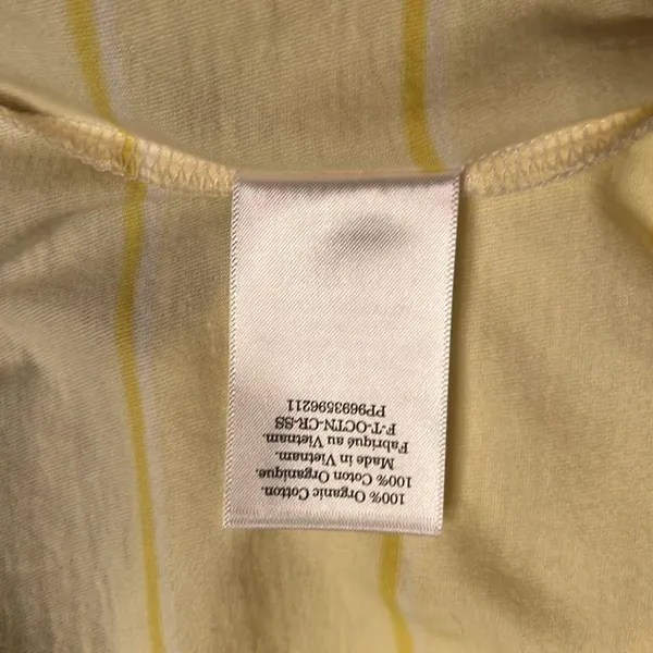 Everlane The Organic Cotton Crew Tee yellow stripe Size S NWT - Image 9
