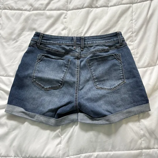APT 9 Womens Size 10 Mid-Rise Rolled Cuff Denim Jean‎ Shorts Classic Blue Summer - Image 8