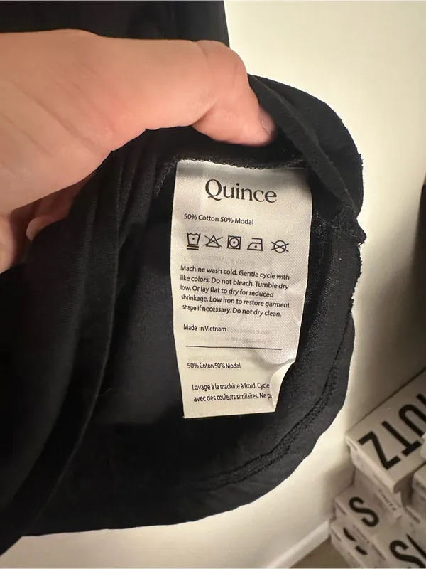 Quince Cotton Modal Relaxed Long Sleeve Tee black medium - Image 4